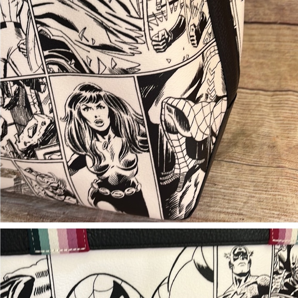 Coach X Marvel | Jes Tote With Comic Book
Print like-new large leather bag purse - Picture 10 of 11